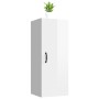 Armario de pared colgante madera blanco brillante 34,5x34x90 cm