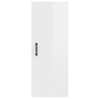 Armario de pared colgante madera blanco brillante 34,5x34x90 cm
