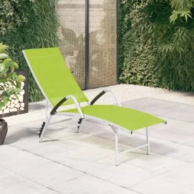 Green textilene and aluminum lounger by vidaXL, Loungers - Ref: Foro24-310524, Price: 106,50 €, Discount: %