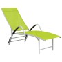Green textilene and aluminum lounger by vidaXL, Loungers - Ref: Foro24-310524, Price: 107,21 €, Discount: %