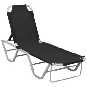 Aluminum and black textilene sun lounger by vidaXL, Loungers - Ref: Foro24-310525, Price: 140,98 €, Discount: %