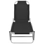 Aluminum and black textilene sun lounger by vidaXL, Loungers - Ref: Foro24-310525, Price: 143,84 €, Discount: %