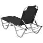 Aluminum and black textilene sun lounger by vidaXL, Loungers - Ref: Foro24-310525, Price: 143,84 €, Discount: %
