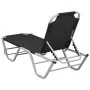 Sonnenliege aus Aluminium und schwarzem Textilene von vidaXL, Liegen - Ref: Foro24-310525, Preis: 140,98 €, Rabatt: %