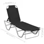 Sonnenliege aus Aluminium und schwarzem Textilene von vidaXL, Liegen - Ref: Foro24-310525, Preis: 140,98 €, Rabatt: %