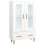 Aparador de madera contrachapada blanco 70x31x115 cm
