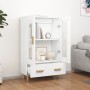 Aparador de madera contrachapada blanco 70x31x115 cm