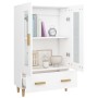 Aparador de madera contrachapada blanco 70x31x115 cm