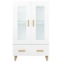 Aparador de madera contrachapada blanco 70x31x115 cm