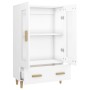 Aparador de madera contrachapada blanco 70x31x115 cm