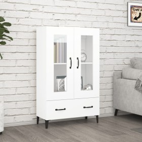Aparador de madera contrachapada blanco 70x31x115 cm
