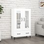Aparador de madera contrachapada blanco 70x31x115 cm