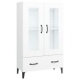 Aparador de madera contrachapada blanco 70x31x115 cm