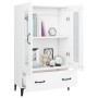 Aparador de madera contrachapada blanco 70x31x115 cm
