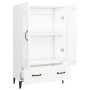 Aparador de madera contrachapada blanco 70x31x115 cm