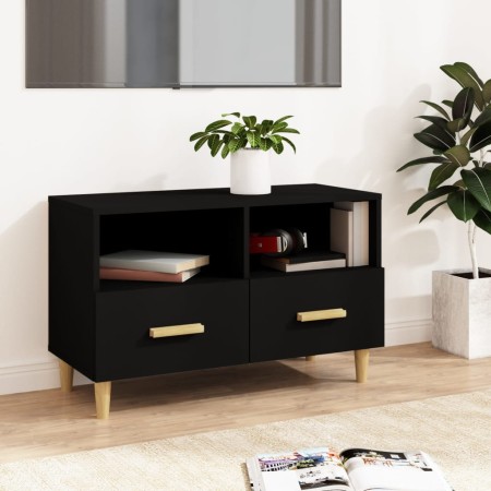 Mueble para TV madera contrachapada negro 80x36x50 cm en Muebles TV | Comprar online en Foro24