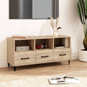 Mueble para TV madera contrachapada color roble 102x35x50 cm Mueble para TV madera contrachapada color roble 102x35x50 cm