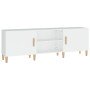 Mueble para TV madera contrachapada blanco 150x30x50 cm