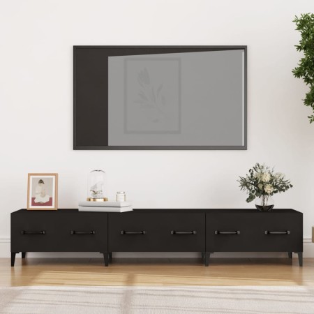 Mueble de TV madera contrachapada negro 150x34,5x30 cm en Muebles TV | Comprar online en Foro24