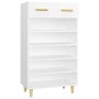 Mueble zapatero de madera contrachapada blanco 60x35x105 cm