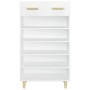 Mueble zapatero de madera contrachapada blanco 60x35x105 cm