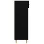 Mueble zapatero de madera contrachapada negro 60x35x105 cm