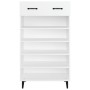 Mueble zapatero de madera contrachapada blanco 60x35x105 cm