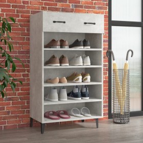 Mueble zapatero madera contrachapada gris hormigón 60x35x105 cm Mueble zapatero madera contrachapada gris hormigón 60x35x105 cm