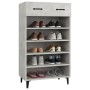Mueble zapatero madera contrachapada gris hormigón 60x35x105 cm