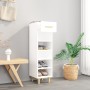 Mueble zapatero de madera contrachapada blanco 30x35x105 cm