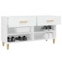 Mueble zapatero de madera contrachapada blanco 102x35x55 cm