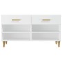 Mueble zapatero de madera contrachapada blanco 102x35x55 cm