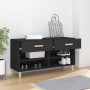 Mueble zapatero de madera contrachapada negro 102x35x55 cm