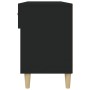 Mueble zapatero de madera contrachapada negro 102x35x55 cm