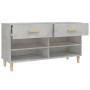 Mueble zapatero madera contrachapada gris hormigón 102x35x55 cm