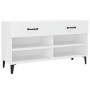 Mueble zapatero madera contrachapada blanco 102x35x55 cm