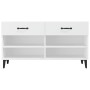Mueble zapatero madera contrachapada blanco 102x35x55 cm