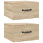 Mesitas de noche de pared 2 uds color roble Sonoma 35x35x20 cm
