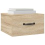 Mesitas de noche de pared 2 uds color roble Sonoma 35x35x20 cm