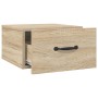 Mesitas de noche de pared 2 uds color roble Sonoma 35x35x20 cm