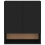 Armario de pared madera contrachapada negro 60x31x70 cm