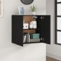 Armario de pared madera contrachapada negro 60x31x60 cm