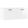 Armario de pared madera ingeniería blanco brillo 80x36,5x35 cm
