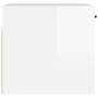 Armario de pared madera ingeniería blanco brillo 80x36,5x35 cm
