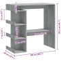 Mesa bar estante almacenaje gris Sonoma 100x50x101,5 cm