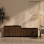 Mueble de TV madera de ingeniería marrón roble 146,5x35x50 cm en Muebles TV | Comprar online en Foro24