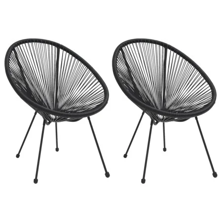 Moon Gartenstühle 2 Einheiten aus schwarzem Rattan von vidaXL, Gartenstühle - Ref: Foro24-312164, Preis: 166,39 €, Rabatt: %