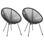 Moon garden chairs 2 units black rattan by vidaXL, Garden chairs - Ref: Foro24-312164, Price: 166,39 €, Discount: %
