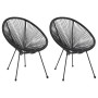Moon Gartenstühle 2 Einheiten aus schwarzem Rattan von vidaXL, Gartenstühle - Ref: Foro24-312164, Preis: 165,82 €, Rabatt: %