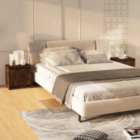 Mesita noche 2 uds madera ingeniería roble ahumado 45x34x44,5cm Mesita noche 2 uds madera ingeniería roble ahumado 45x34x44,5cm